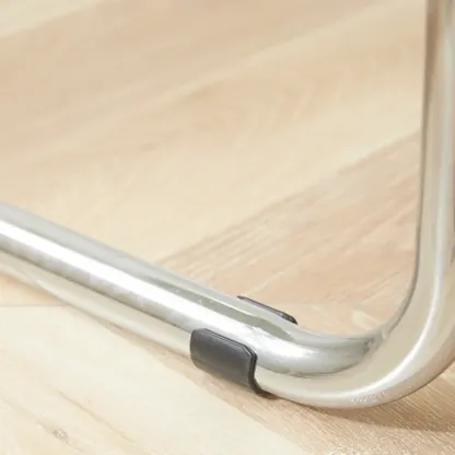 Simple Metal Armless Dining Chair in Yellow Solid Back Image - 12