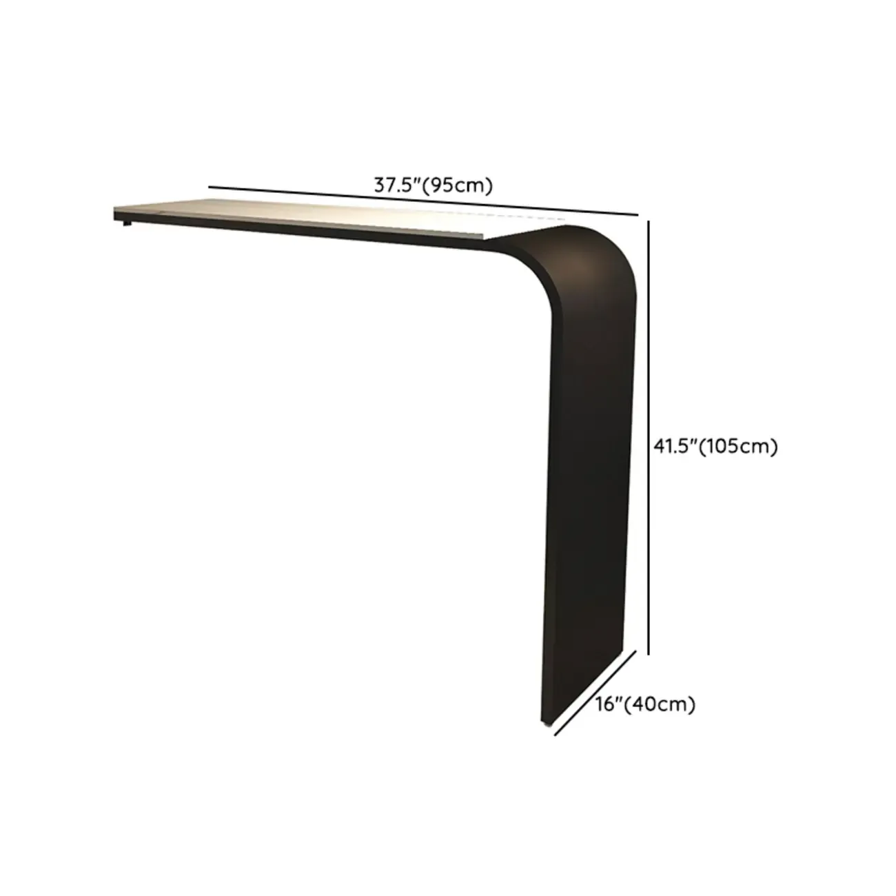 Minimalist Sleek White Metal Bar Table for Modern Home #size