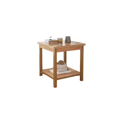 Minimalist Black Wood End Table with Storage for Living Room Image - 9