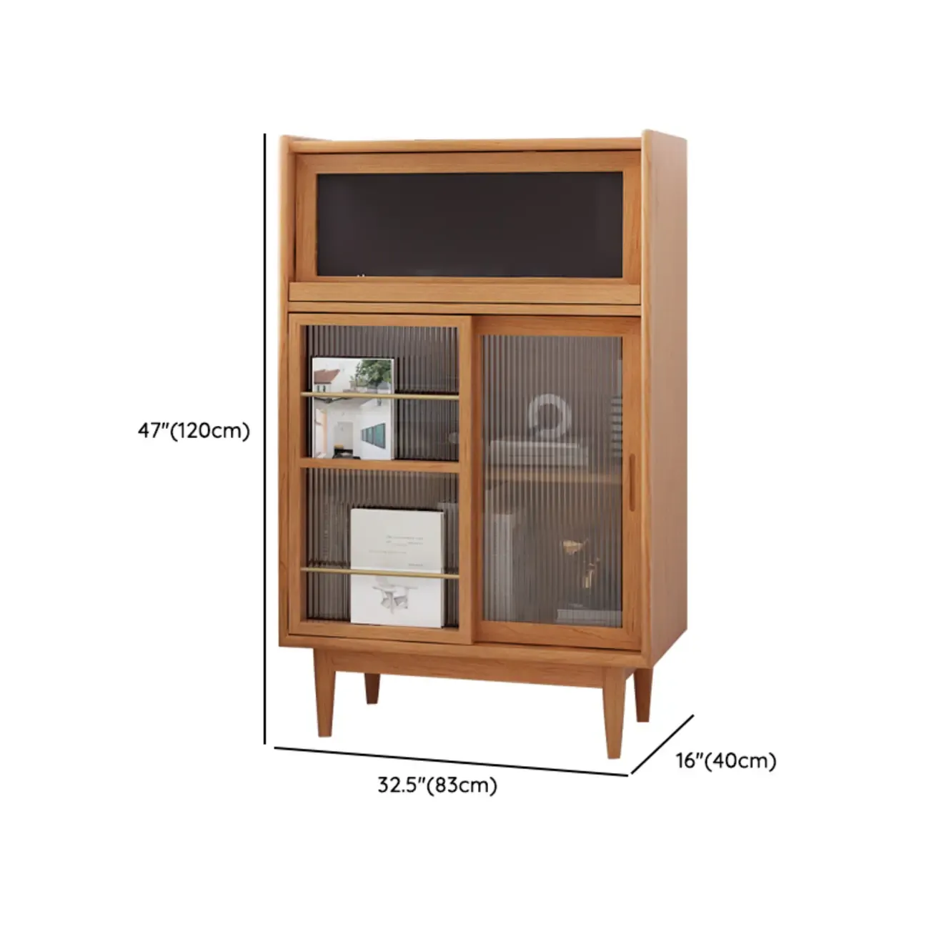 Wooden Display Cabinet with Rattan Doors for Bedroom Image - 17