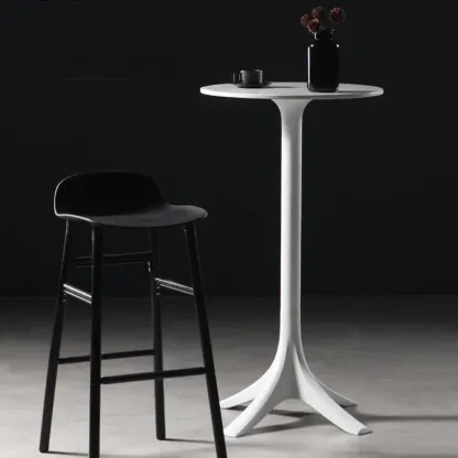 Modern Round White Acrylic Pub Bar Table for Bistro Image - 1