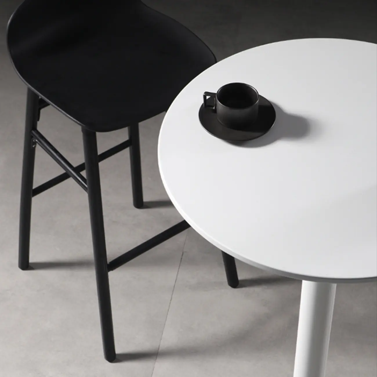 White Round Acrylic Tall Bistro Table Pedestal Base Image - 2 | homeyfad