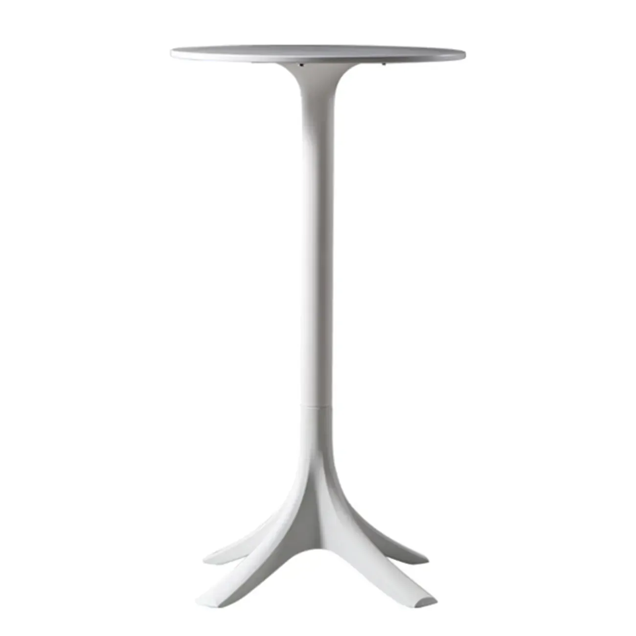 White Round Acrylic Tall Bistro Table Pedestal Base Image - 3