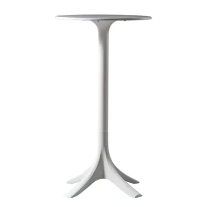 White Round Acrylic Tall Bistro Table Pedestal Base Image - 3