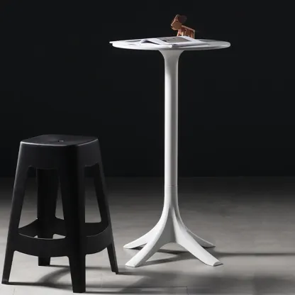 Modern Round White Acrylic Pub Bar Table for Bistro Image - 4