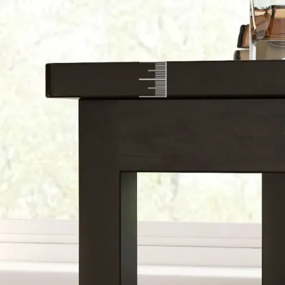 Minimalist Black Wood End Table with Storage for Living Room Image - 13