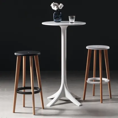 Modern Round White Acrylic Pub Bar Table for Bistro Image - 5