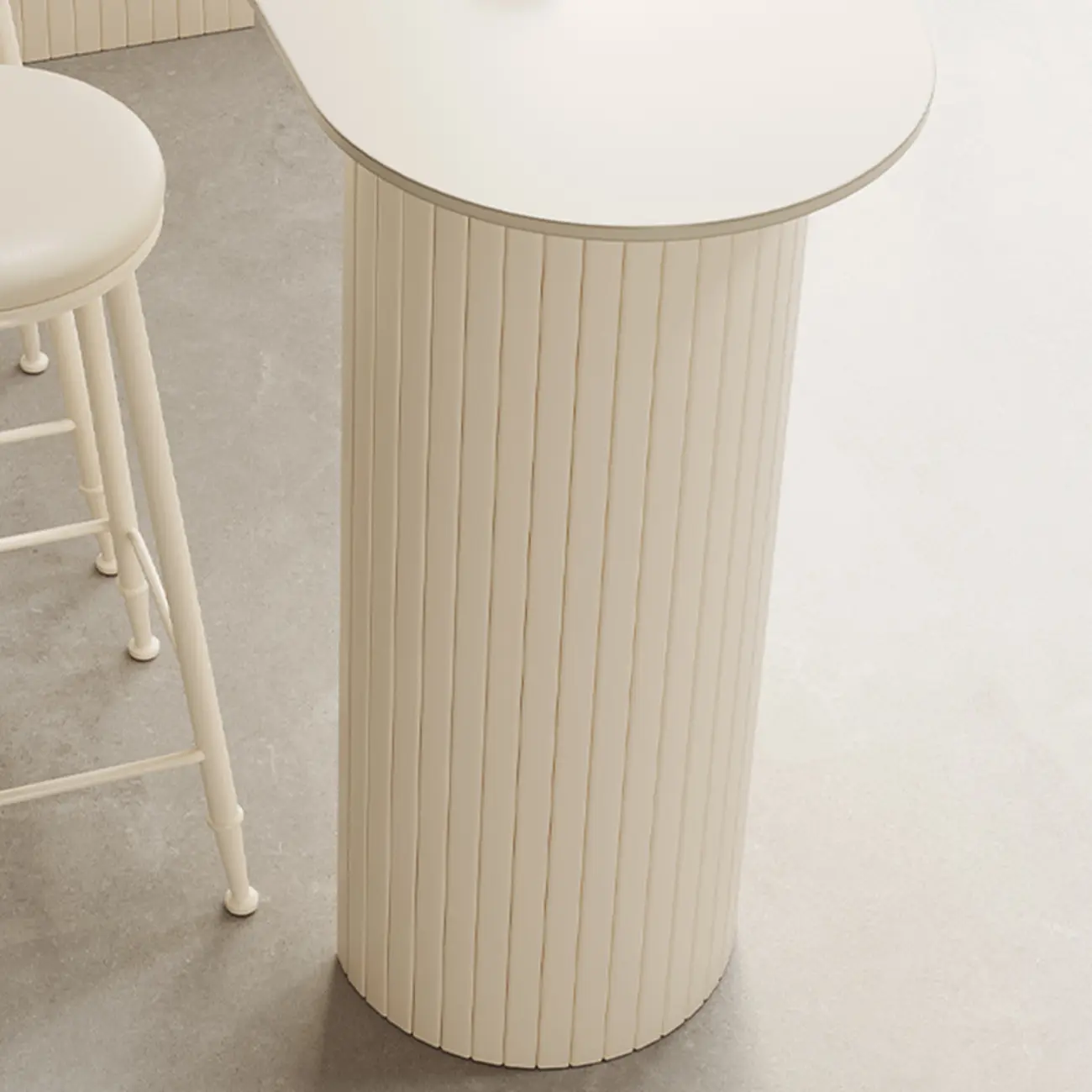 Minimalist White Narrow Marble Bar Table Set Image - 7 | homeyfad