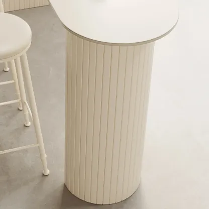 Minimalist White Narrow Marble Bar Table Set Image - 7