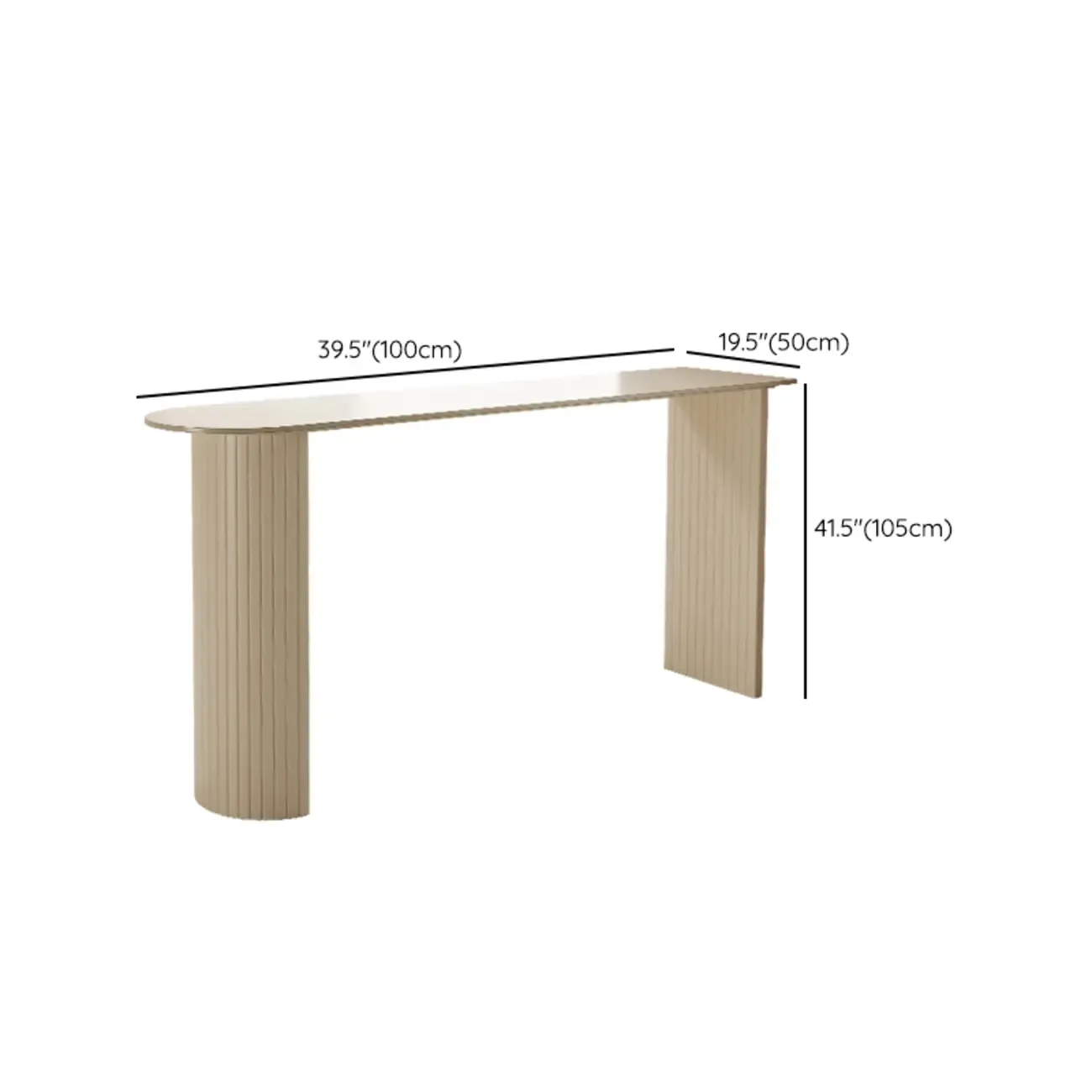 Minimalist White Narrow Marble Bar Table Set #size