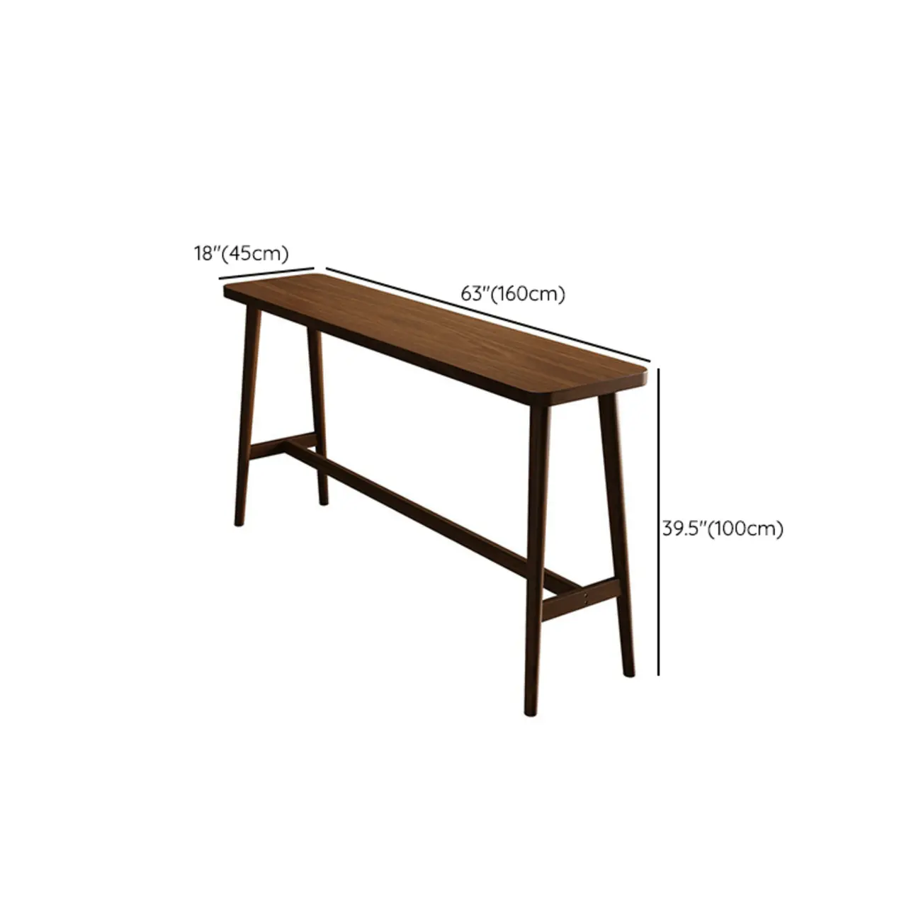 Nordic Wooden Norraw Bar Table with Footrest for Living Room Image - 10 | homeyfad