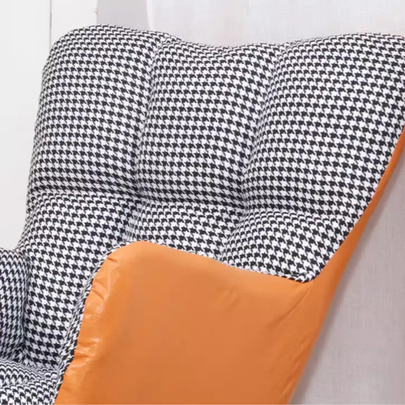 Tech Cloth Upholstered Wood Rocking Chair with Recessed Arm Image - 13 | homeyfad