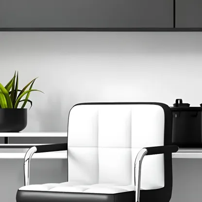 Adjustable Swivel Bar Stools with Cushioned Backrest Image - 15