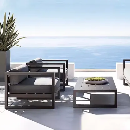 Modern Outdoor Waterproof Sofa Made of Metal Frame Image - 1