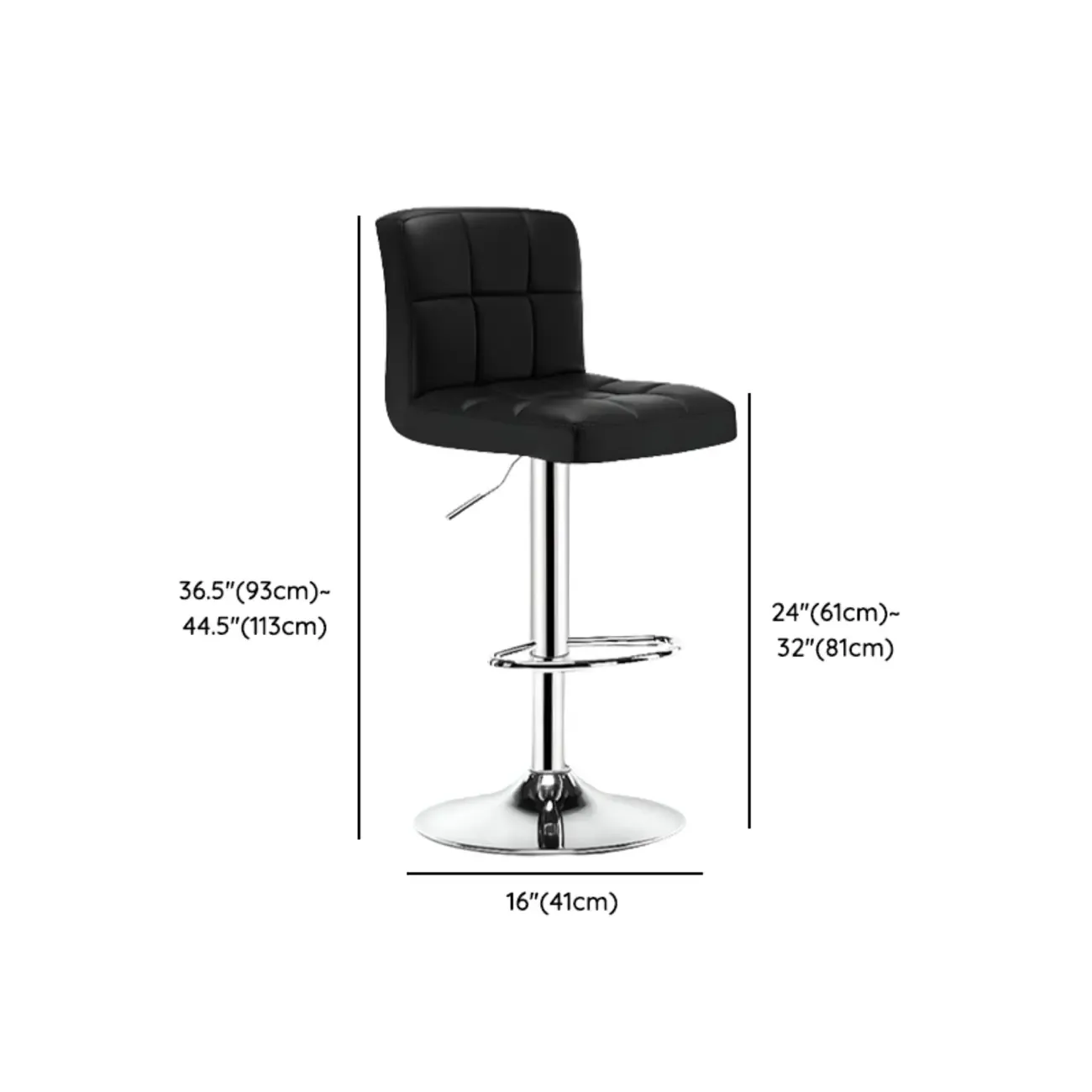 Adjustable Swivel Bar Stools with Cushioned Backrest Image - 17