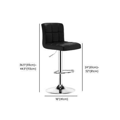 Adjustable Swivel Bar Stools with Cushioned Backrest Image - 17