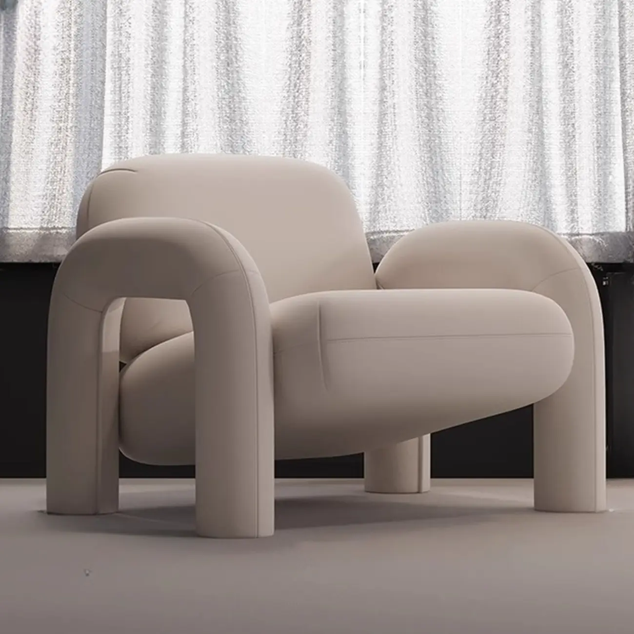 Ergonomic Flannel Arm Chair for Living Room Image - 1 | homeyfad