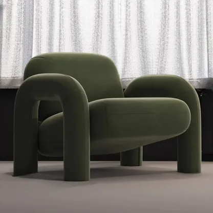 Ergonomic Flannel Arm Chair for Living Room Image - 2