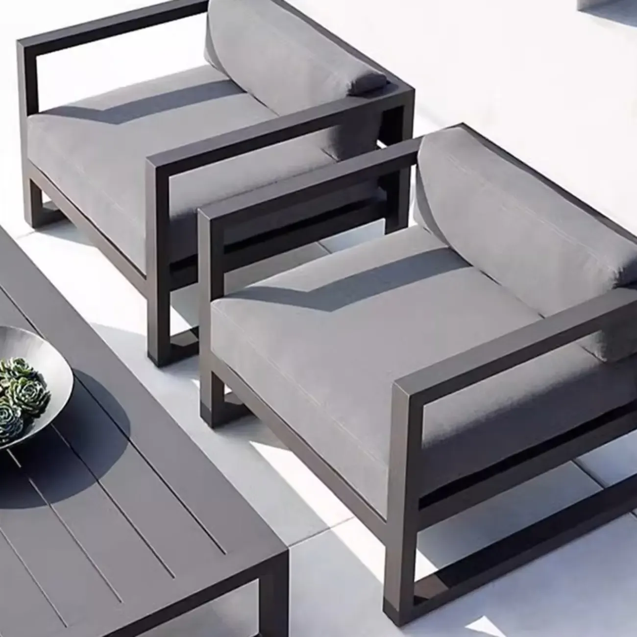 Modern Outdoor Waterproof Sofa Made of Metal Frame Image - 4