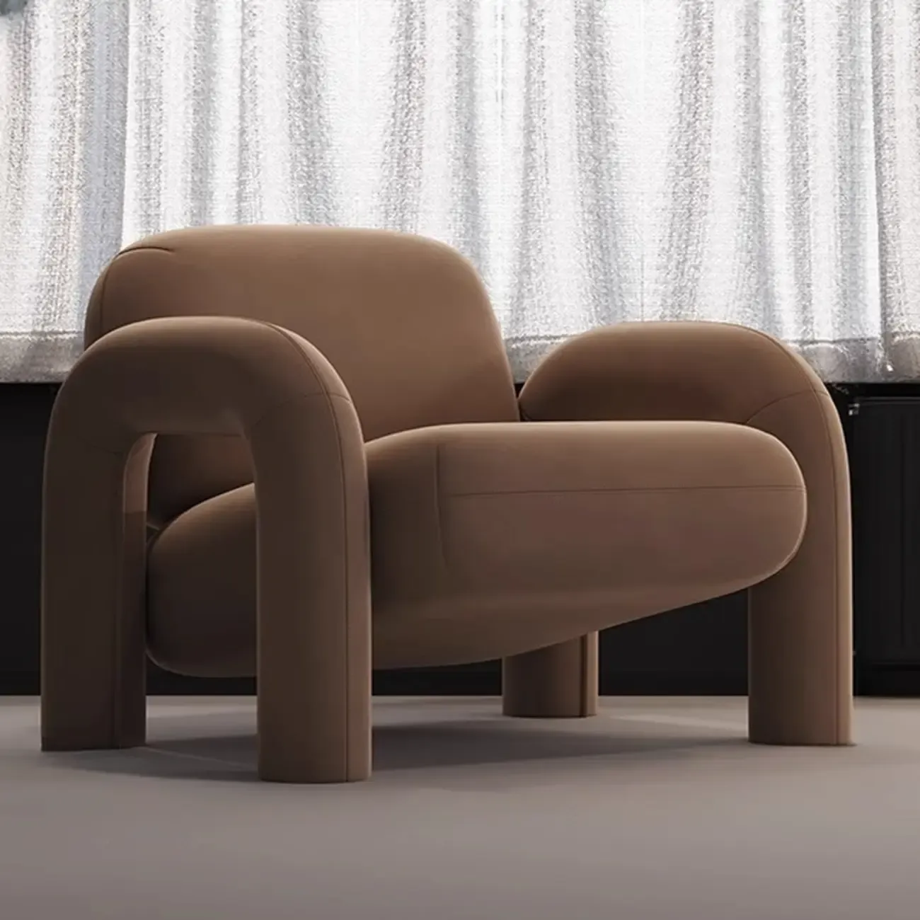 Ergonomic Flannel Arm Chair for Living Room Image - 4