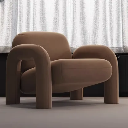 Ergonomic Flannel Arm Chair for Living Room Image - 4
