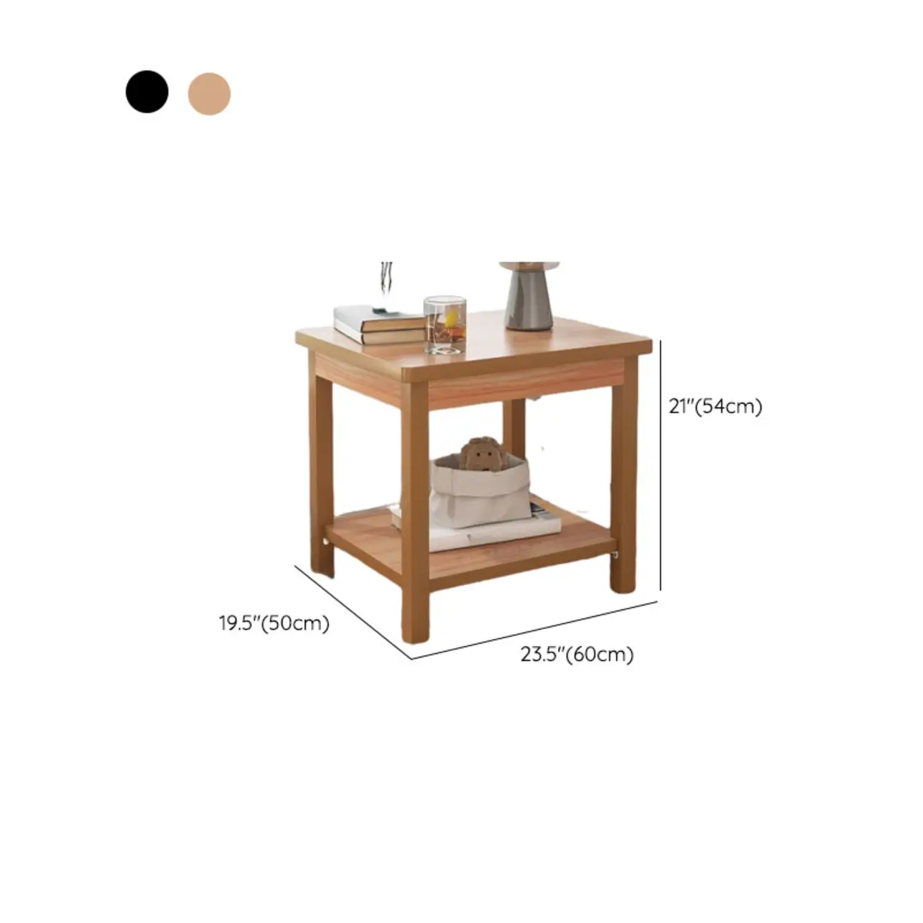 Minimalist Black Wood End Table with Storage for Living Room Image - 31 | homeyfad