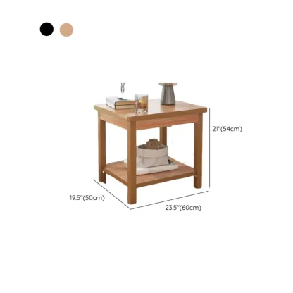 Minimalist Black Wood End Table with Storage for Living Room Image - 31