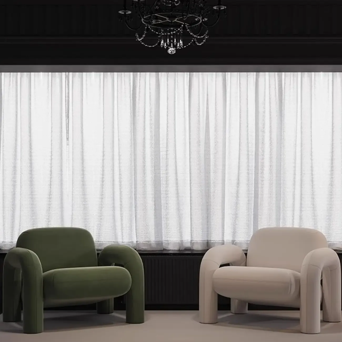 Ergonomic Flannel Arm Chair for Living Room Image - 6