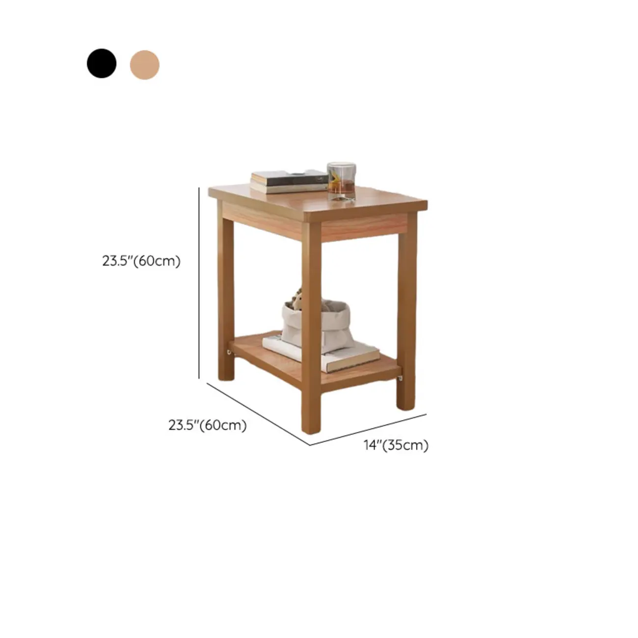 Minimalist Black Wood End Table with Storage for Living Room Image - 32 | homeyfad