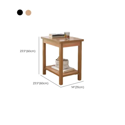 Minimalist Black Wood End Table with Storage for Living Room Image - 32