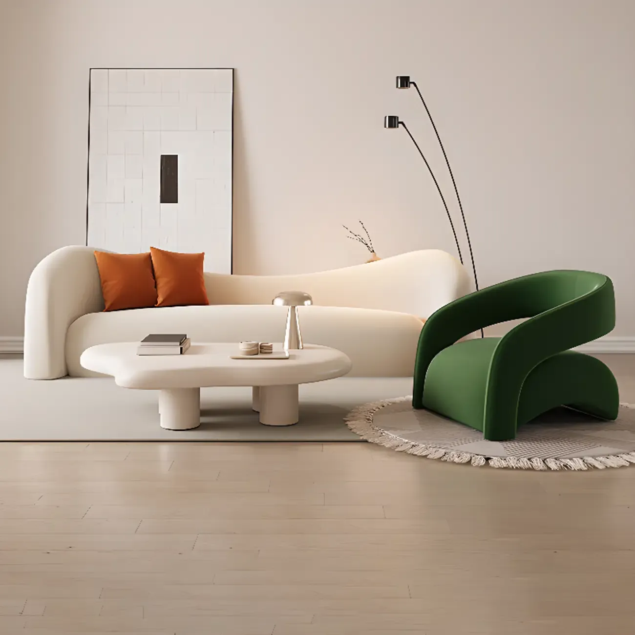Modern Velvet/Sherpa Barrel Chair for Living Room Image - 8