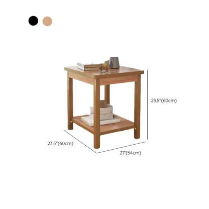 Minimalist Black Wood End Table with Storage for Living Room Image - 33