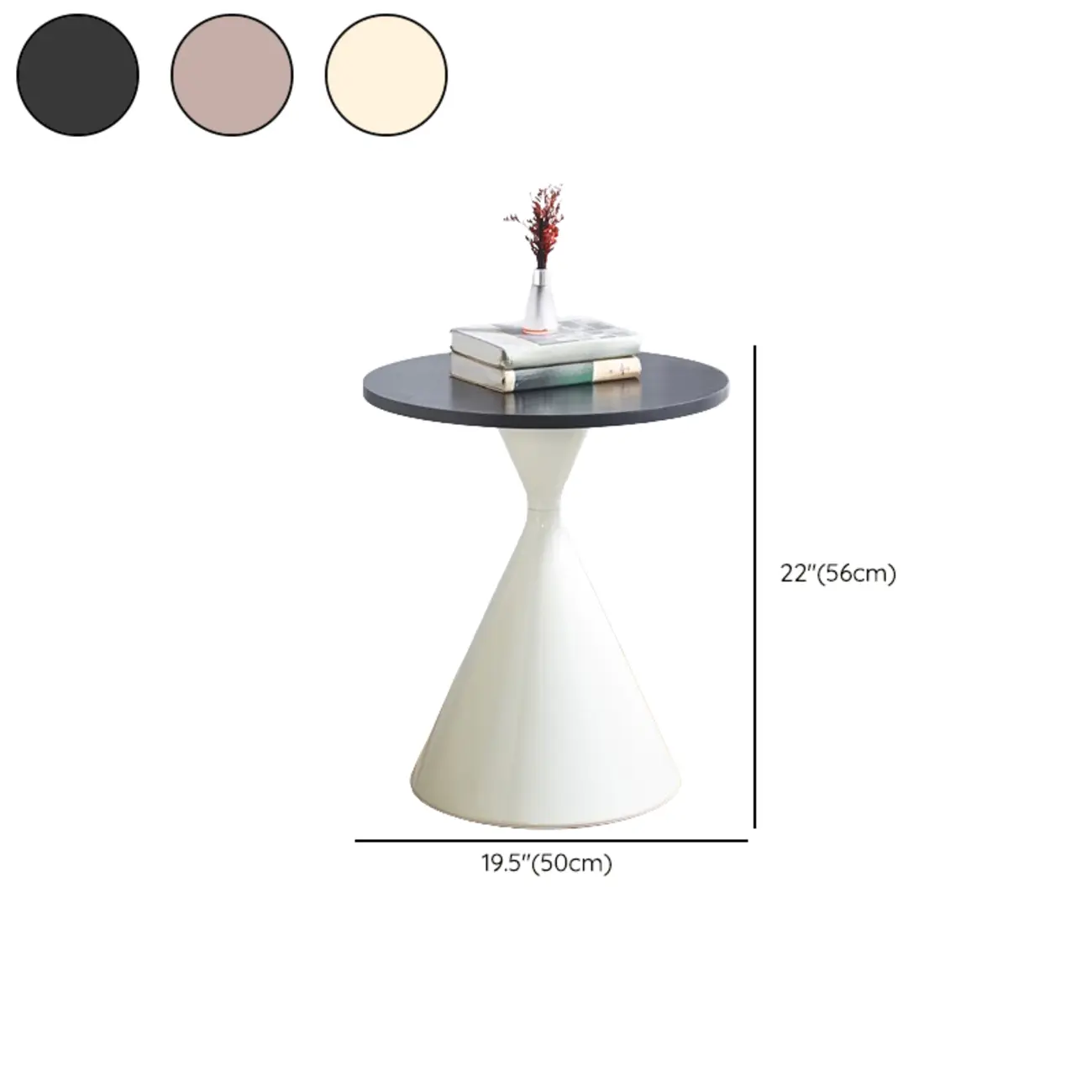 Modern Minimalist  Round Coffee Table Set with Wooden Top  #size