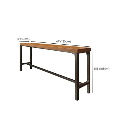 Contemporary Wooden Long Bar Table with Metal Footrest for 8 People #size