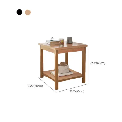 Minimalist Black Wood End Table with Storage for Living Room Image - 34