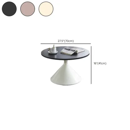 Modern Minimalist  Round Coffee Table Set with Wooden Top  Image - 24