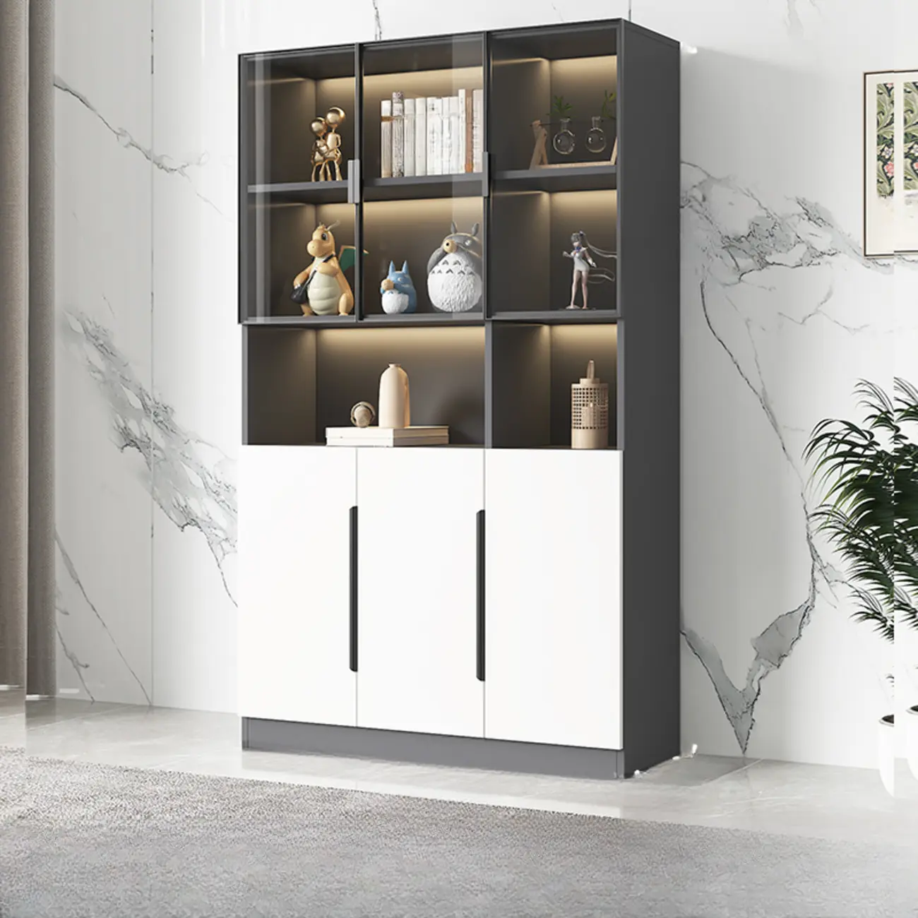 Nordic Wooden Display Cabinet with Open Shelves for Kitchen Image - 6 | homeyfad