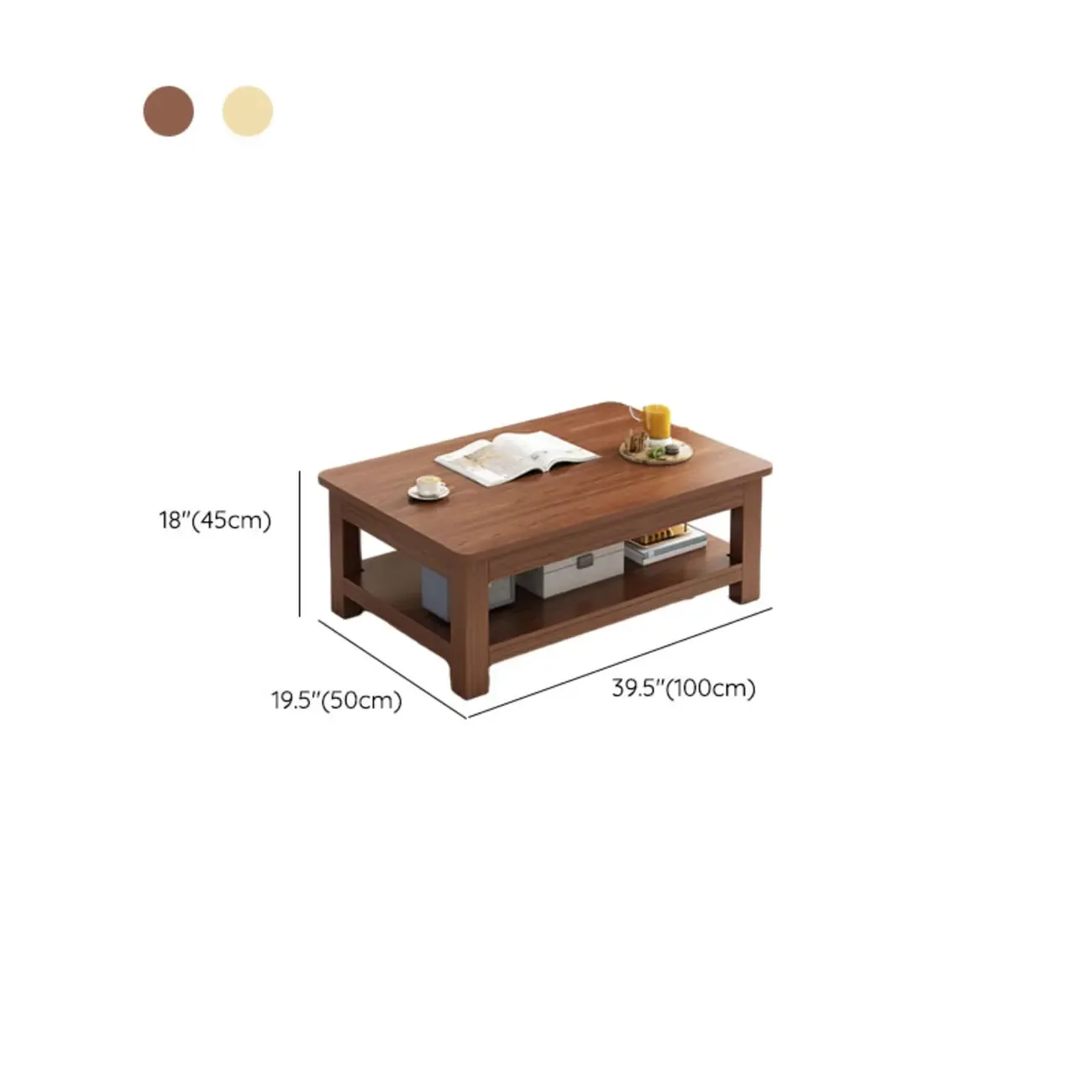 Minimalist Black Wood End Table with Storage for Living Room Image - 36