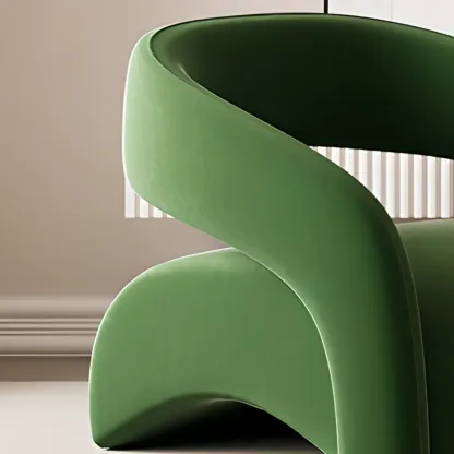 Modern Velvet/Sherpa Barrel Chair for Living Room Image - 12