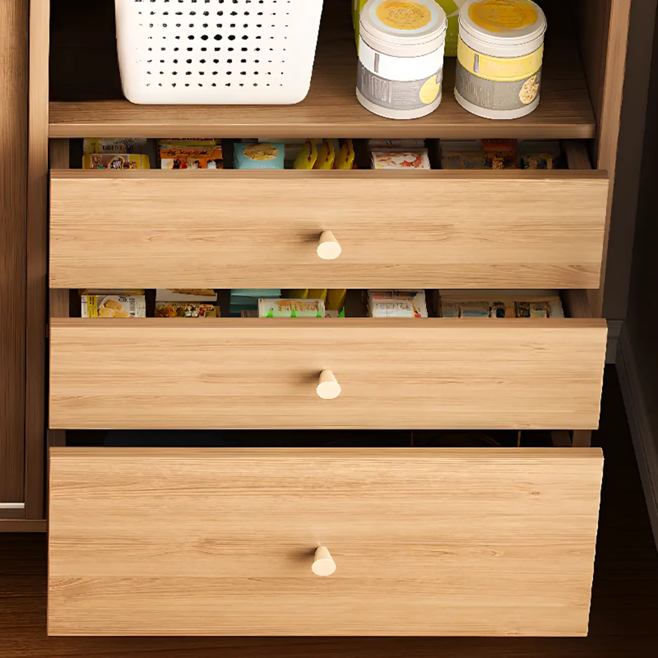 Modern Wooden Rectangle Accent Cabinet with Sliding Doors Image - 5 | homeyfad