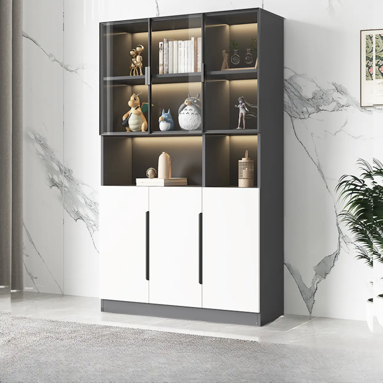Nordic Wooden Display Cabinet with Open Shelves for Kitchen Image - 8 | homeyfad