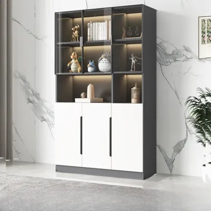 Nordic Wooden Display Cabinet with Open Shelves for Kitchen Image - 8