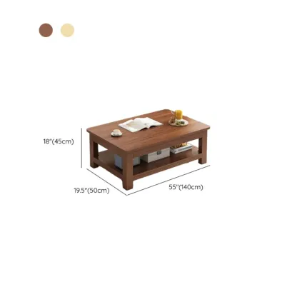 Minimalist Black Wood End Table with Storage for Living Room Image - 38