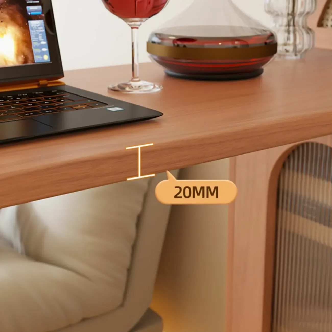 Modern 48-Inch Wooden Bar Table with Drawer Storage Image - 7