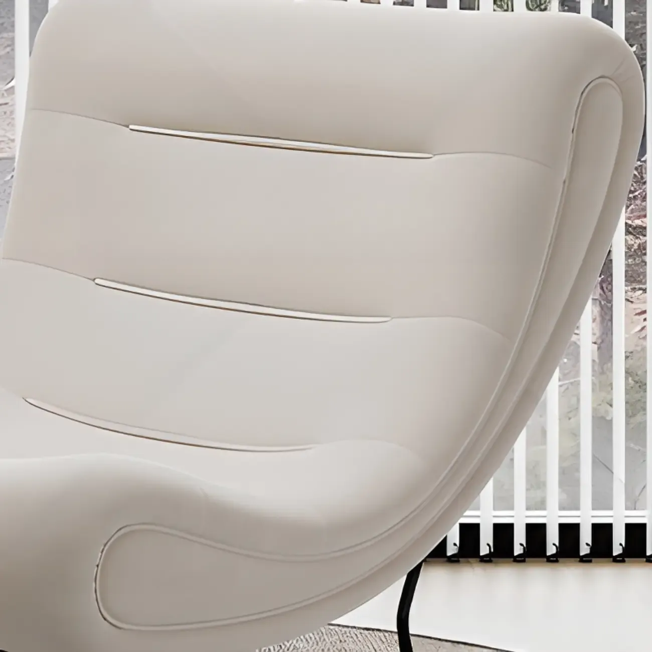 Ergonomic Wooden Upholstered Rocking Chair for Living Room Image - 11