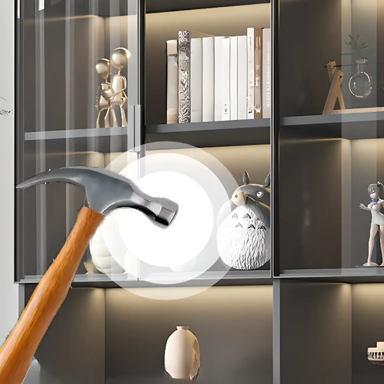 Nordic Wooden Display Cabinet with Open Shelves for Kitchen Image - 9