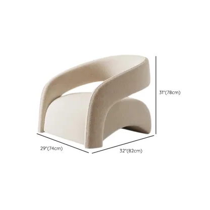 Modern Velvet/Sherpa Barrel Chair for Living Room Image - 15