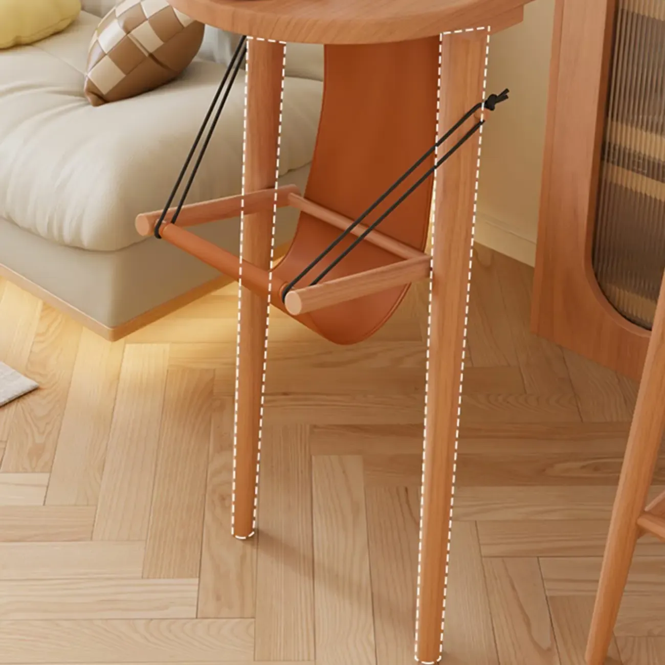 Modern 48-Inch Wooden Bar Table with Drawer Storage Image - 9