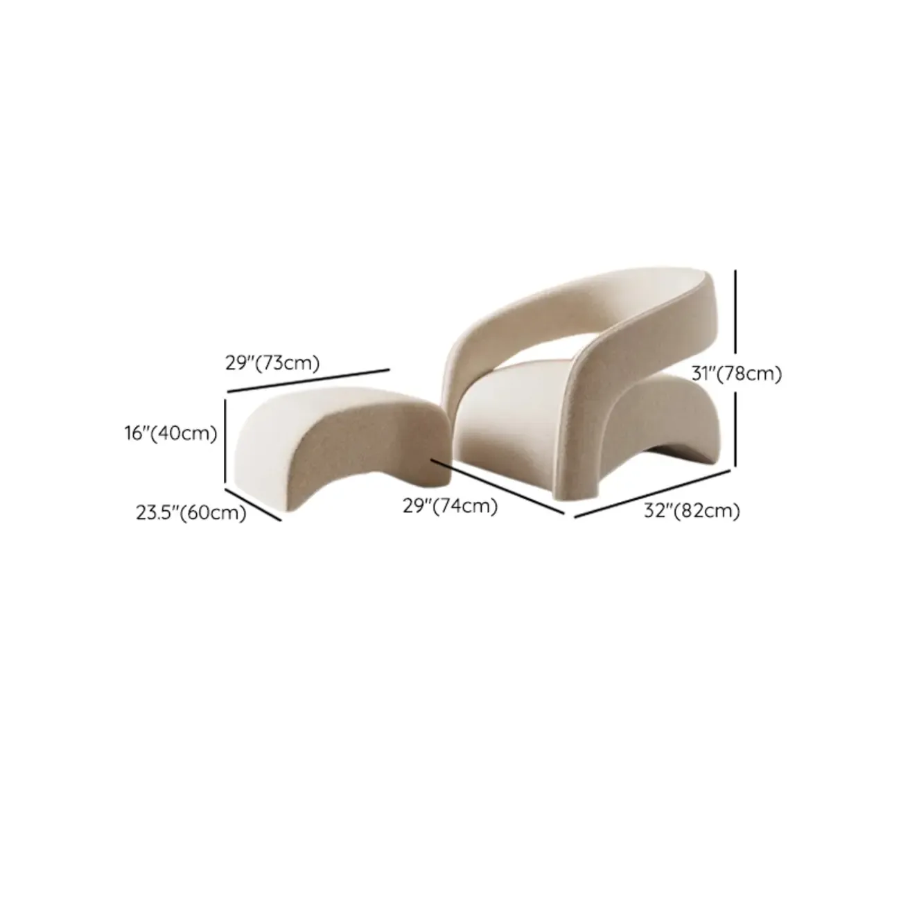 Modern Velvet/Sherpa Barrel Chair for Living Room Image - 16