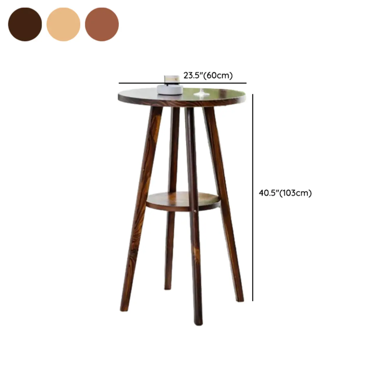 Modern Brown Round Wooden Espresso Bar Table for Dining #size | homeyfad